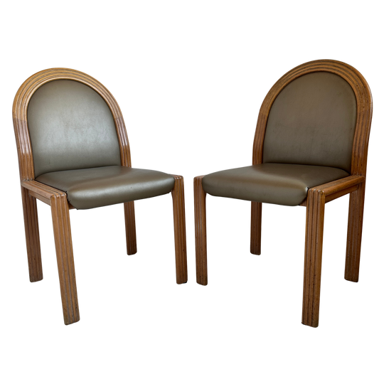 CH055 POST MODERN TAUPE UPHOLSTERED CHAIRS