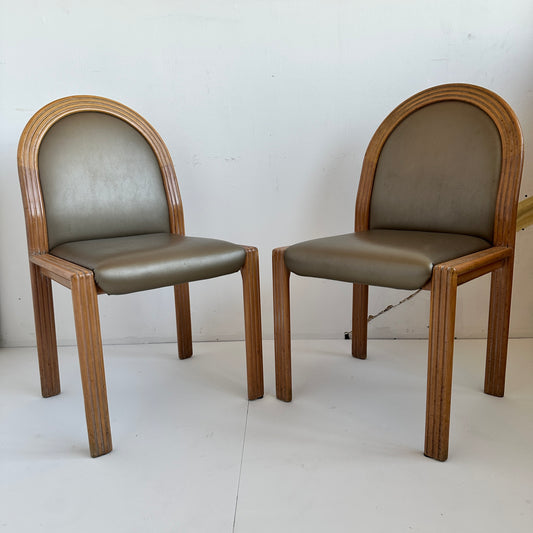 CH055 POST MODERN TAUPE UPHOLSTERED CHAIRS