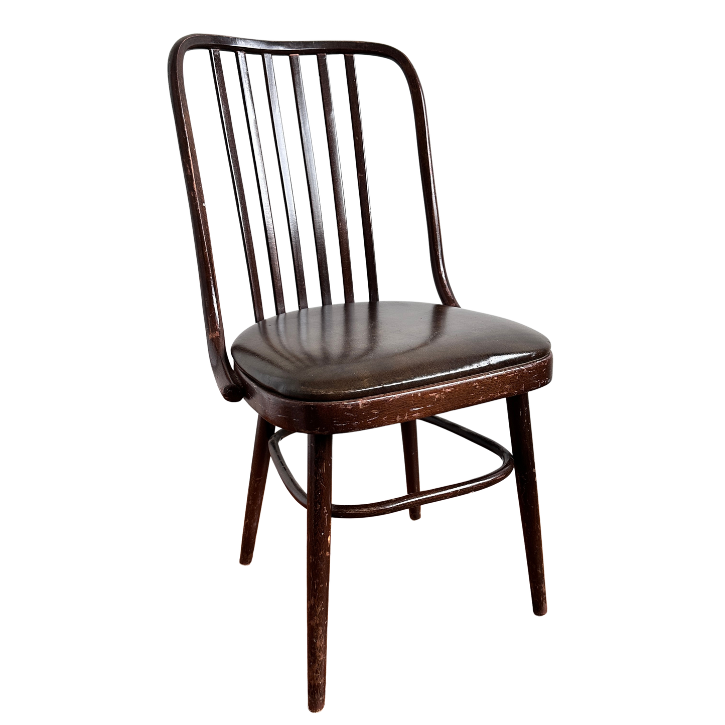 CH059 LD BENTWOOD CHAIR WITH BROWN VINYL SEAT