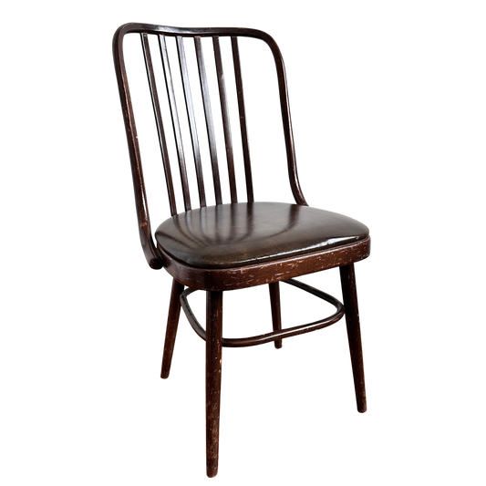 CH059 LD BENTWOOD CHAIR WITH BROWN VINYL SEAT