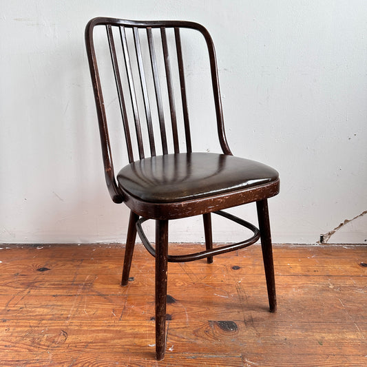 CH059 LD BENTWOOD CHAIR WITH BROWN VINYL SEAT