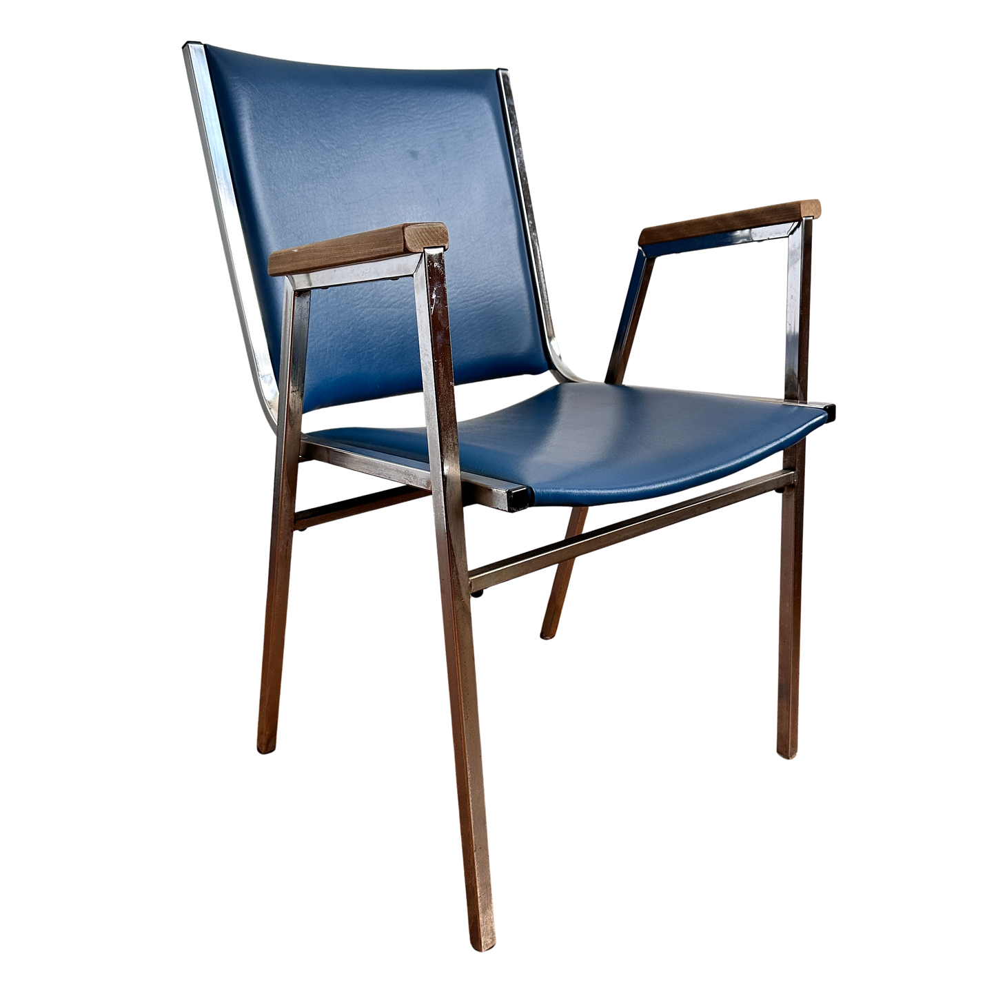 CH064 COBALT BLUE AND CHROME OFFICE CHAIR