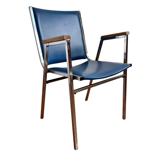 CH064 COBALT BLUE AND CHROME OFFICE CHAIR