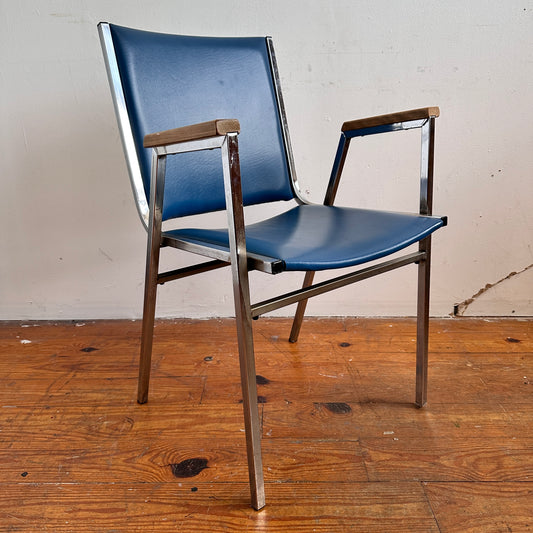 CH064 COBALT BLUE AND CHROME OFFICE CHAIR