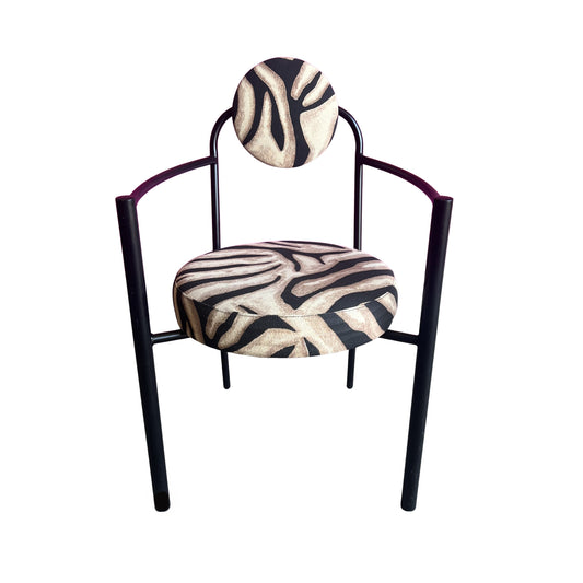 CH072 ZEBRA ROUND BACK ARM CHAIR