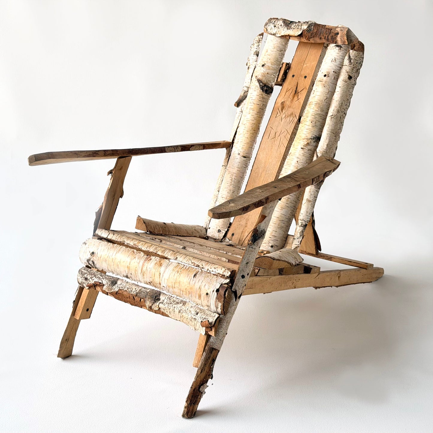 CH076 CUSTOM BIRCH LOG ADIRONDACK CHAIR