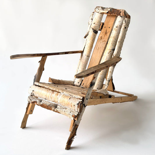 CH076 CUSTOM BIRCH LOG ADIRONDACK CHAIR