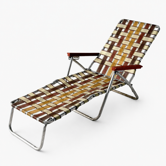 CH078 BROWN TONES LAWN CHAIR LOUNGER
