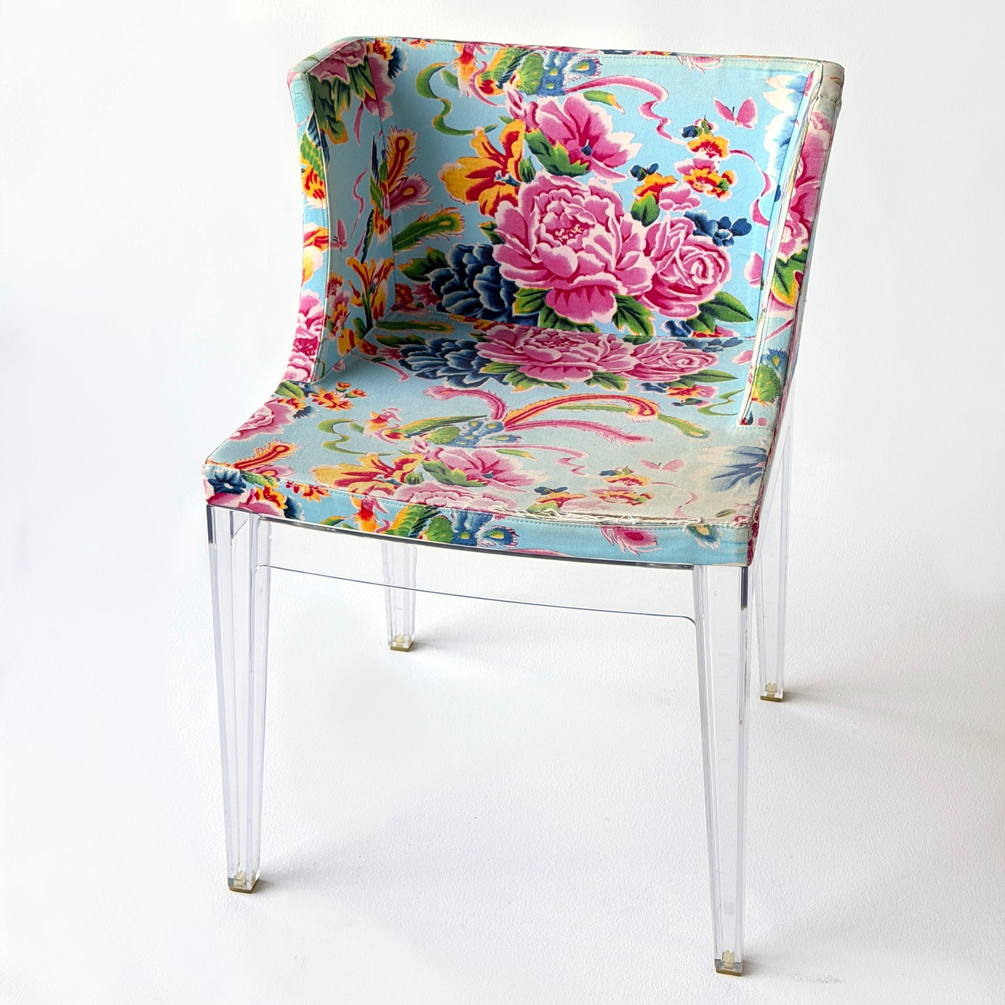CH083 DISTRESSED TROPICAL FLORAL KARTEL CHAIR