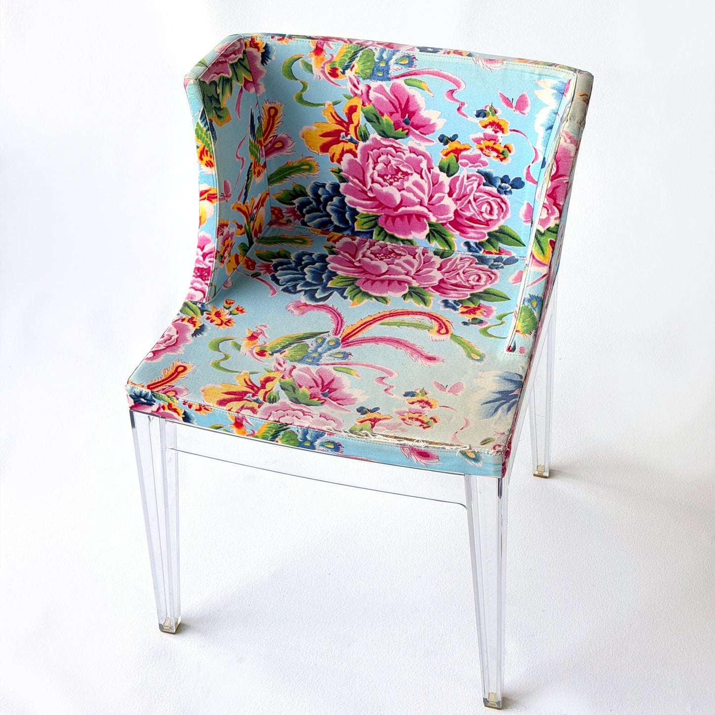 CH083 DISTRESSED TROPICAL FLORAL KARTEL CHAIR