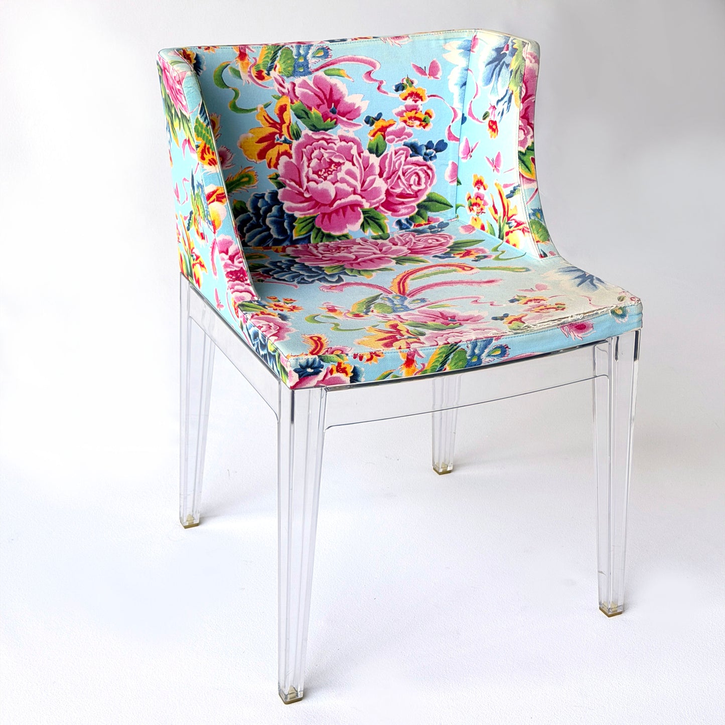 CH083 DISTRESSED TROPICAL FLORAL KARTEL CHAIR
