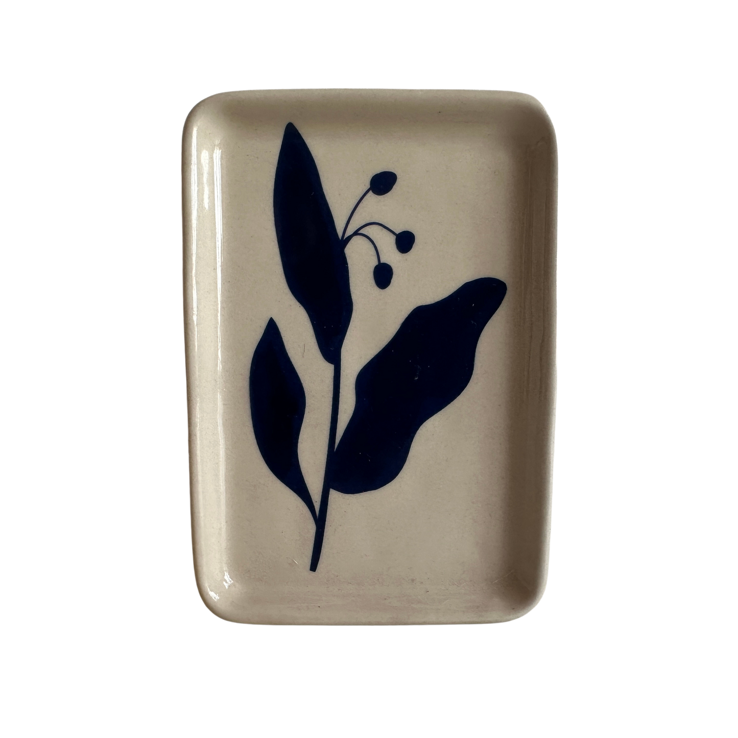 CT005 SMALL CERAMIC BLUE FLOWER CATCHALL