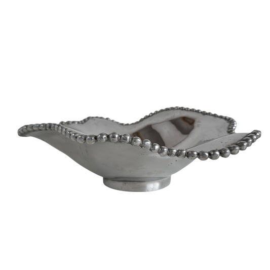 CT022 VINTAGE MARIPOSA CAST ALUMINUM WAVE BEADED BOWL