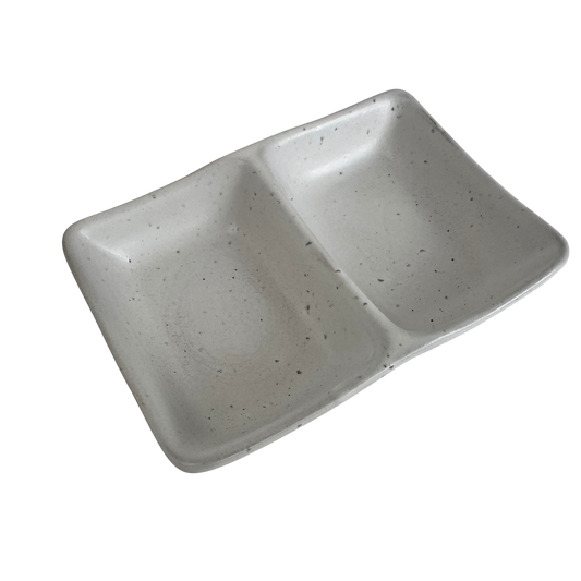 CT023 SPECKLED WHITE CERAMIC CATCHALL
