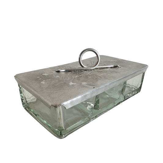 CT025 ALUMINUM & GLASS TRINKET HOLDER