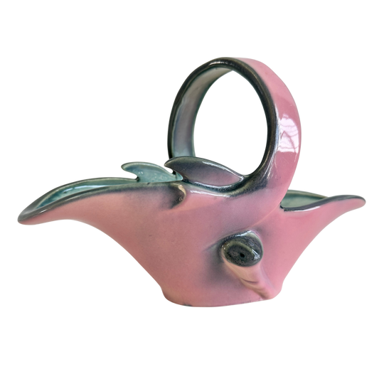 CT027 PINK & GREEN CERAMIC DISH