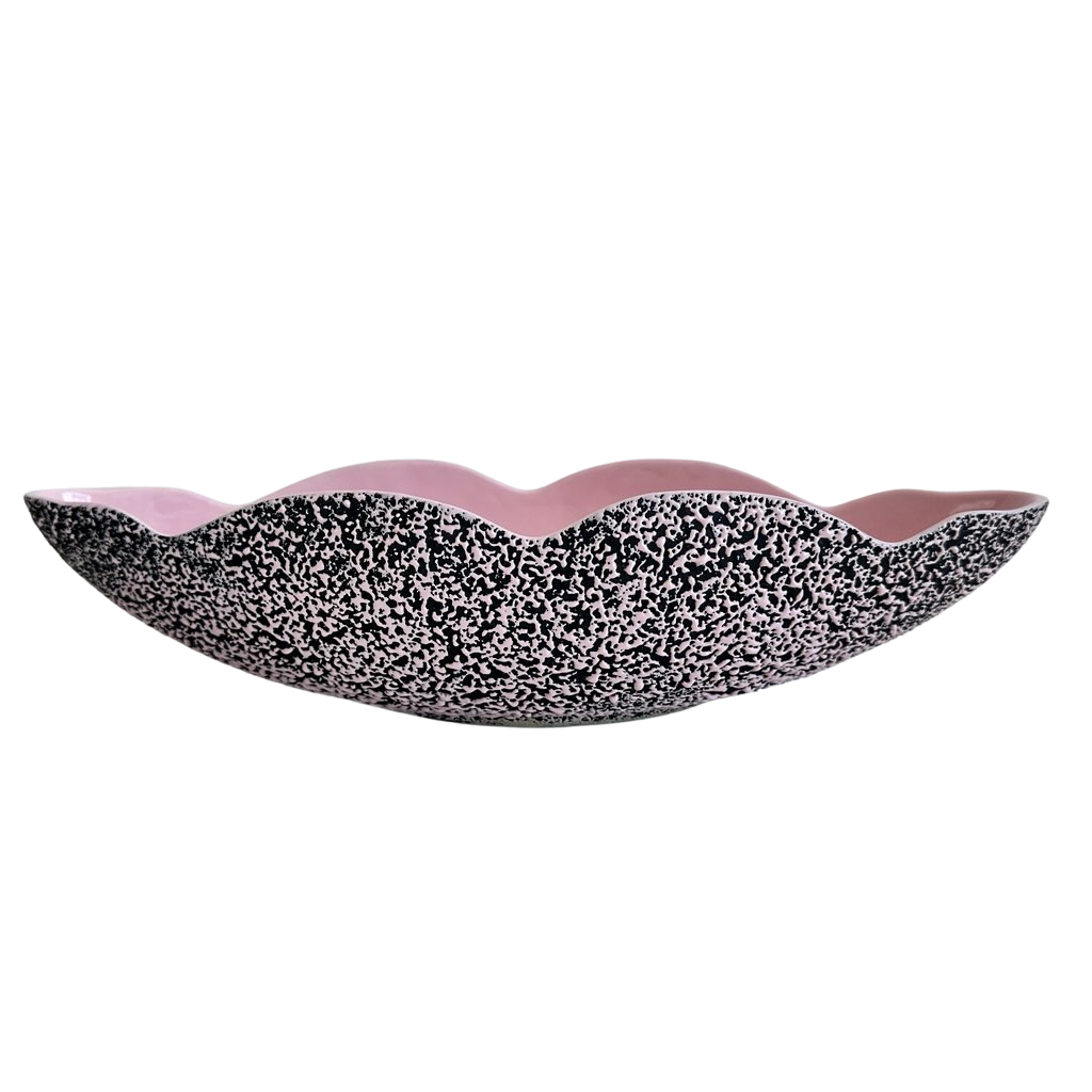 CT31 PINK AND BLACK SPECKLED TRINKET DISH