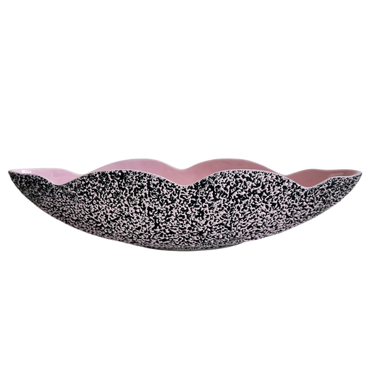 CT31 PINK AND BLACK SPECKLED TRINKET DISH