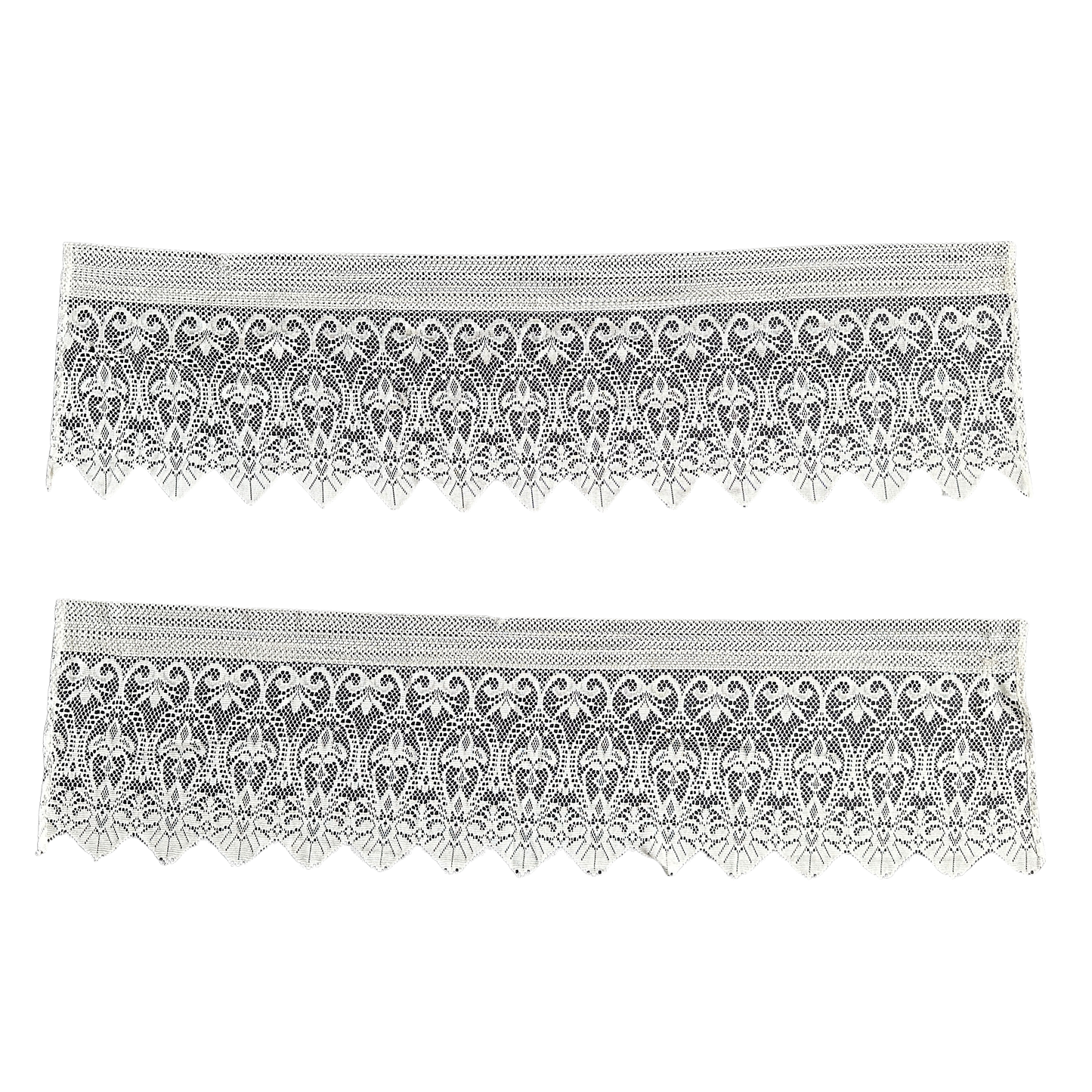 DR003 SET OF 2 SHINY LACE VALANCE CURTAINS PANELS