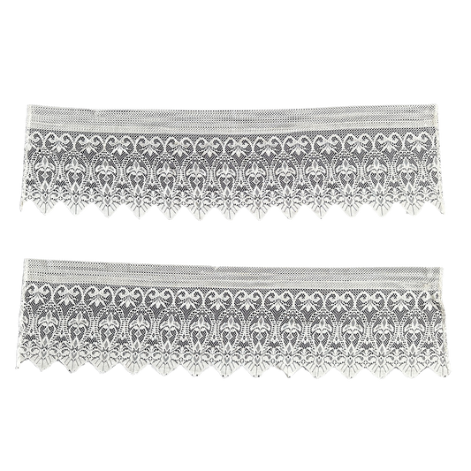 DR003 SET OF 2 SHINY LACE VALANCE CURTAINS PANELS