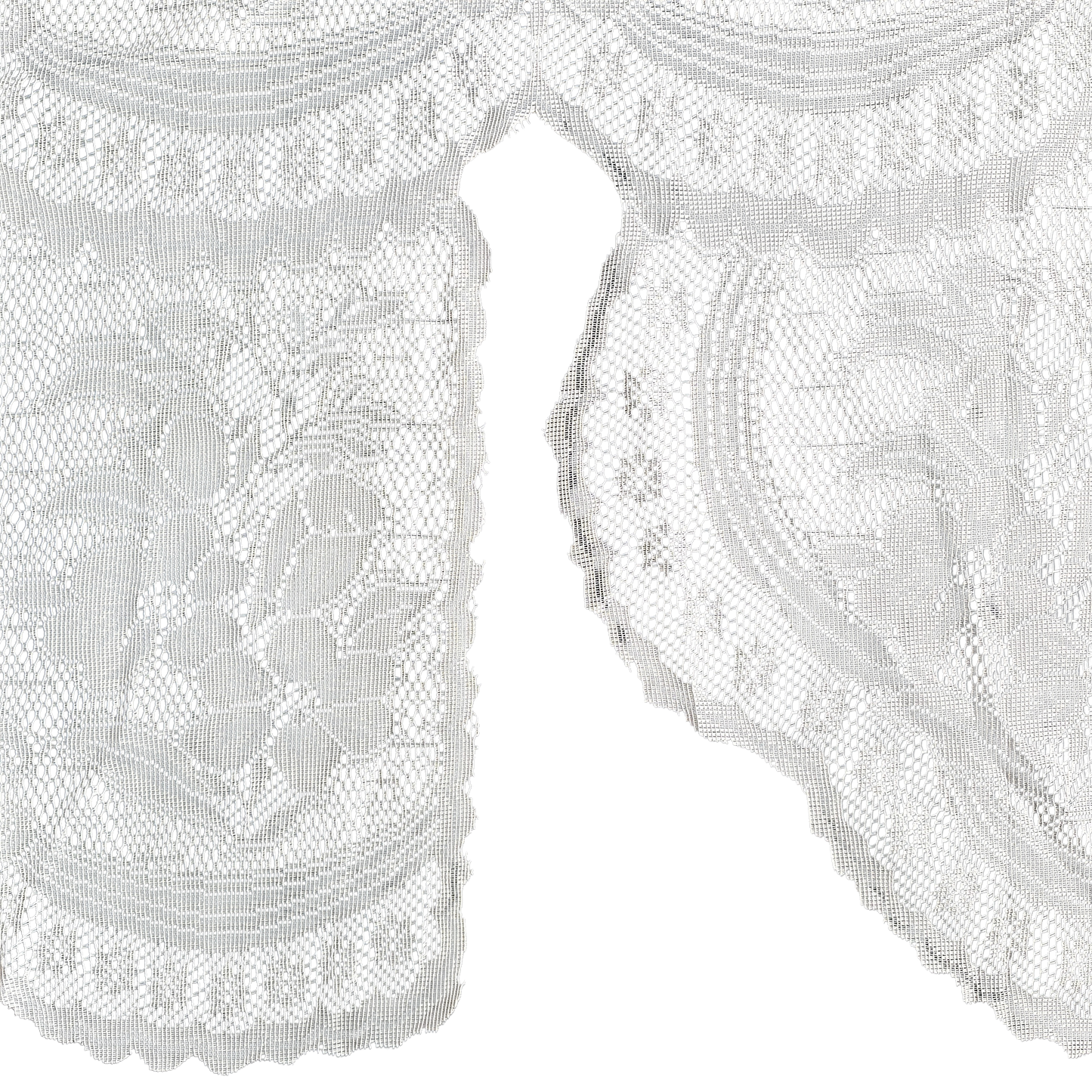 DR007 SINGLE PANEL TAN LACE FLORAL VALANCE CURTAIN