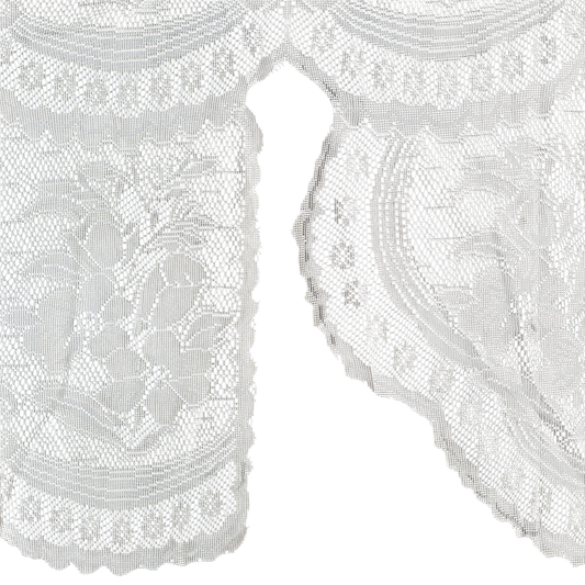 DR007 SINGLE PANEL TAN LACE FLORAL VALANCE CURTAIN