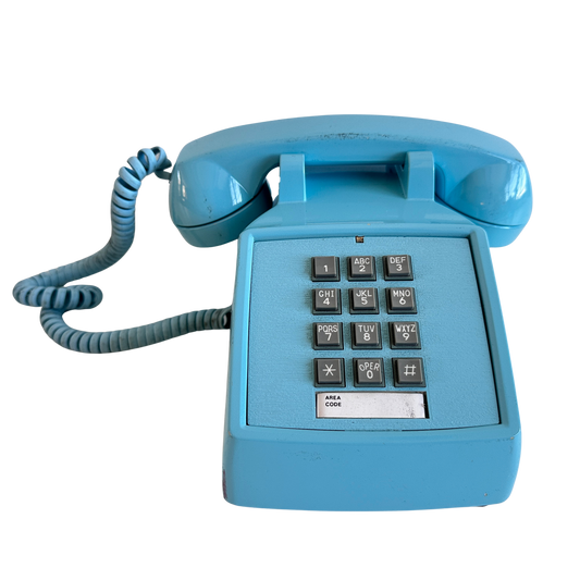 EL068 BABY BLUE PUSH BUTTON PHONE