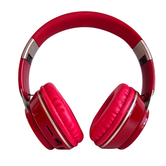 EL076 RED ACRYLIC WIRELESS HEADPHONES