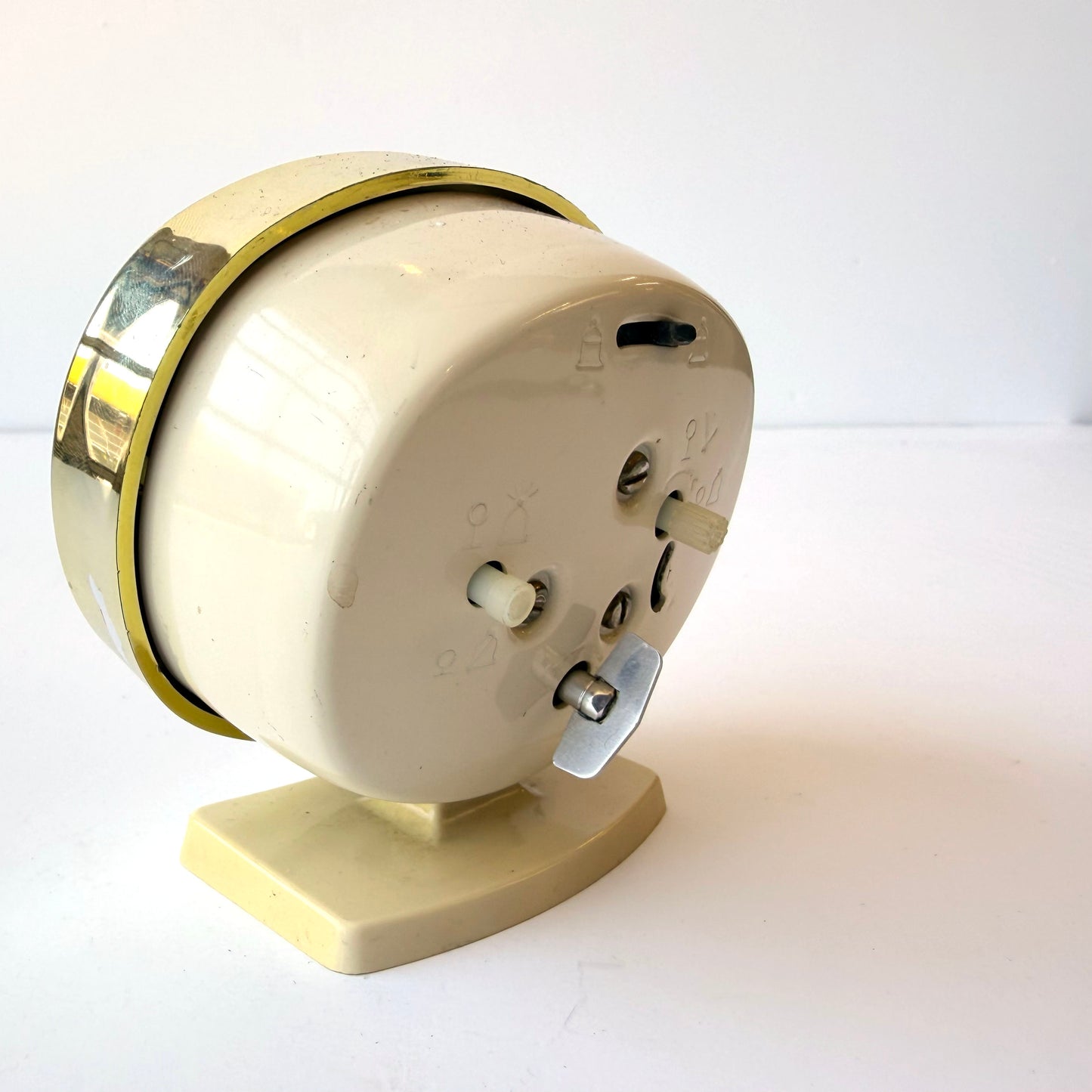 E101 FAUX BRASS AND CREAM ALARM CLOCK