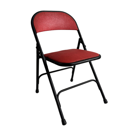 FC006 RED VINYL & BLACK METAL FOLDING CHAIRS