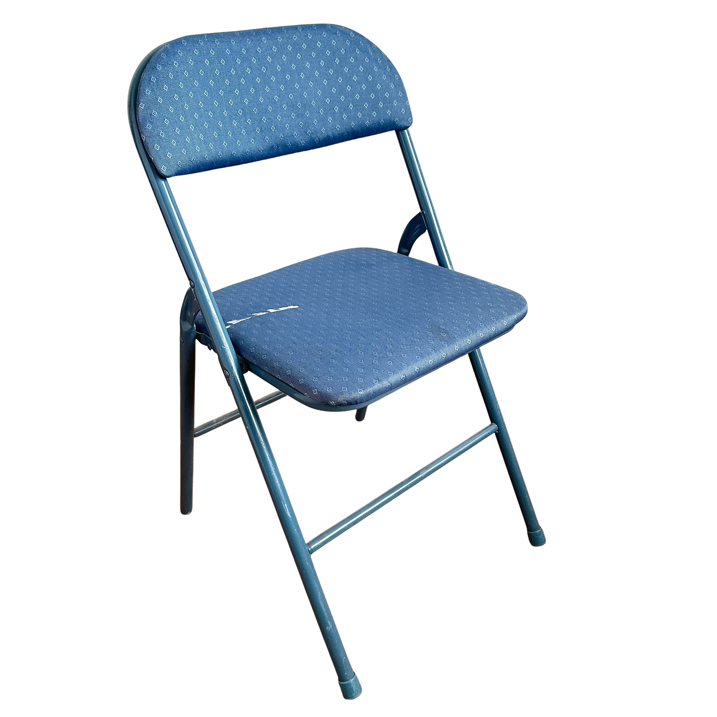 FC007 BLUE FABRIC AND METAL FOLDING CHAIR