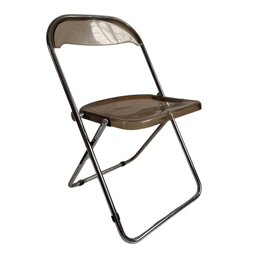 FC015 SMOKED LUCITE LORMAN FOLDING CHAIR