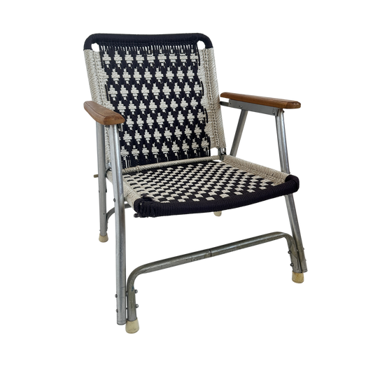 FC030 BROWN & WHITE MACRAME LAWN CHAIR