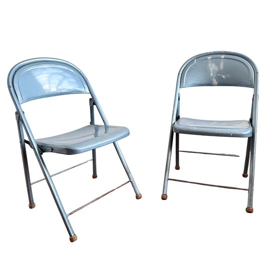 FC039 BLUE ART DECO FOLDING CHAIRS