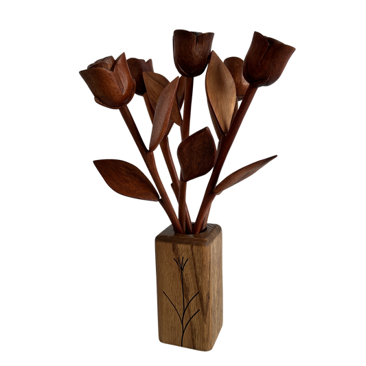 FF003 CARVED WOOD FLOWERS