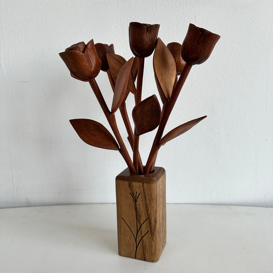 FF003 CARVED WOOD FLOWERS
