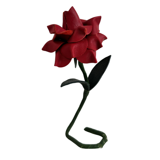FF004 RED LEATHER FLOWER