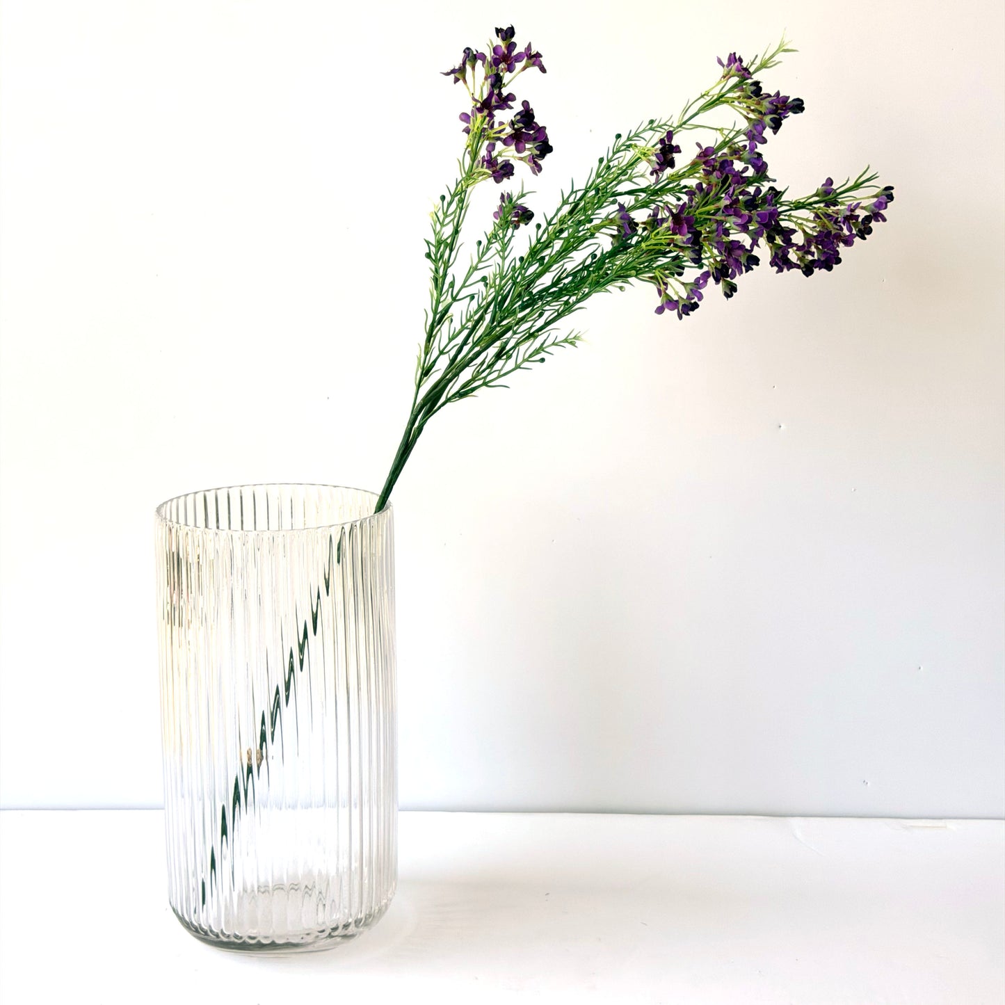 FF0020 SILK ROYAL PURPLE WAX FLOWER SPRAY