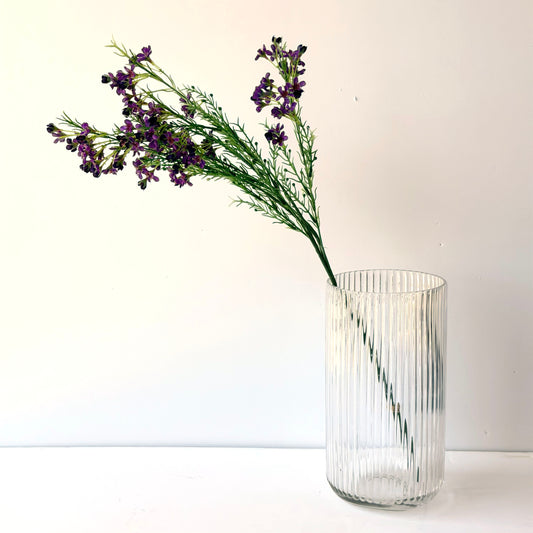 FF0020 SILK ROYAL PURPLE WAX FLOWER SPRAY