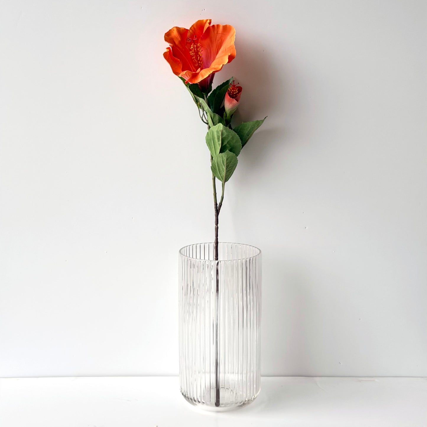 FF0050 SILK ORANGE HIBISCUS SPRAY