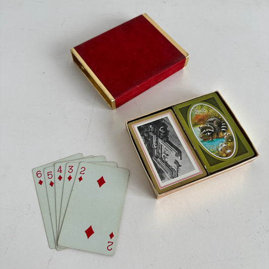 GT005 DOUBLE SET OF BOATYARD & RACCOON PLAYING CARDS