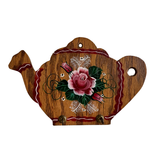 KT007 WOOD TEA KETTLE TEA TOWEL HOLDER