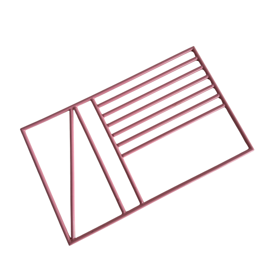 KT010 PINK ENAMEL COATED METAL TRIVET