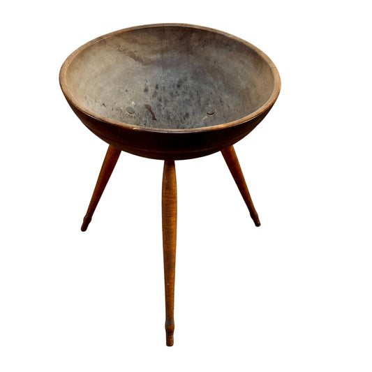 KT028 ANTIQUE WOODEN TRIPOD BOWL