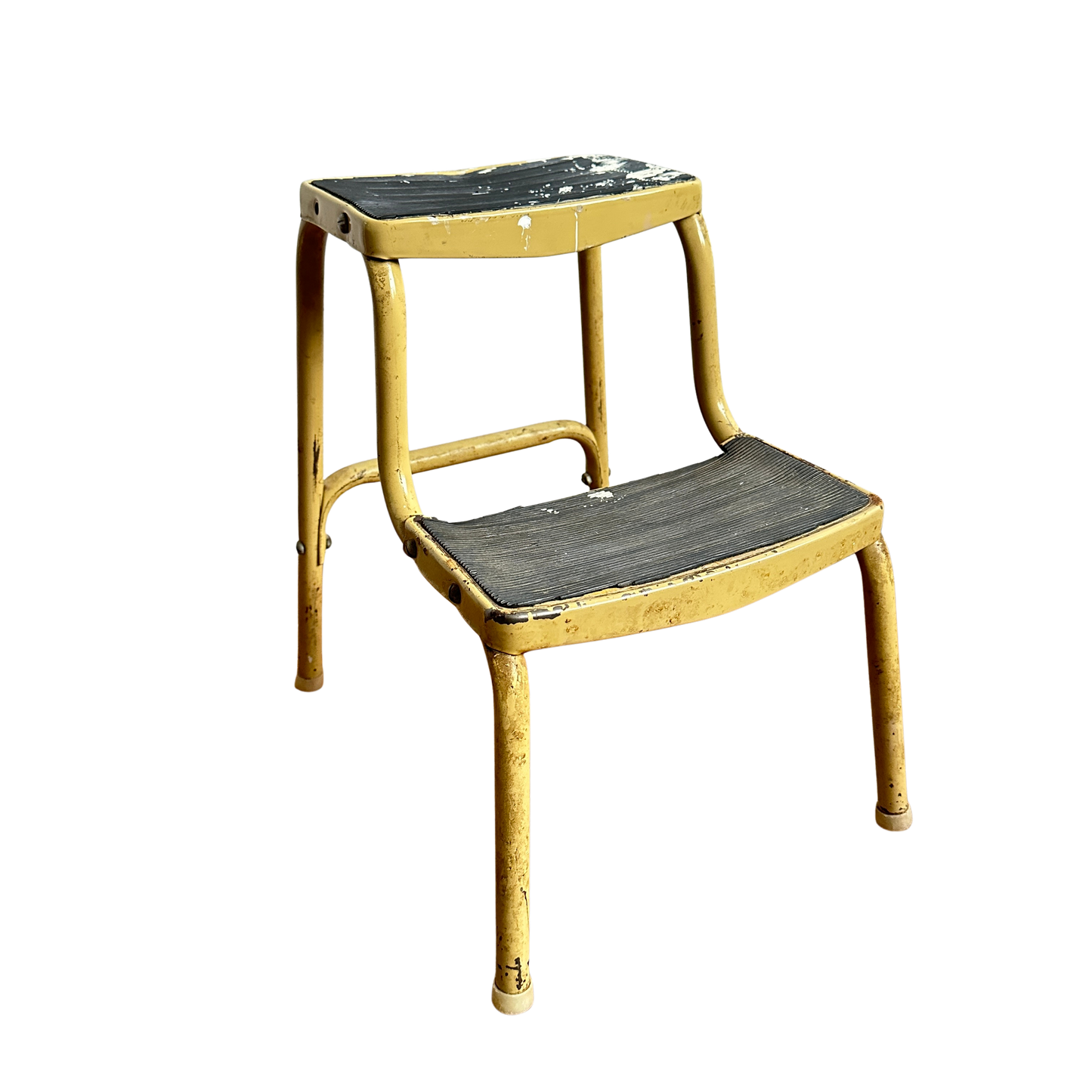LA003 DISTRESSED TAN METAL STEP STOOL