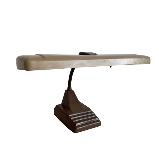 LI006 TWO TONE BROWN ART DECO INDUSTRIAL DESK LAMP
