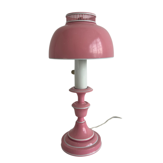 LI007 PINK ENAMEL METAL TABLE LAMP