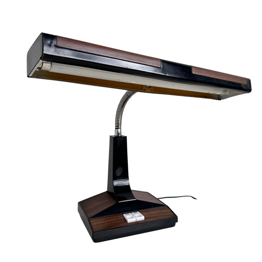 LI011 FAUX WOOD GOOSENECK DESK LAMP