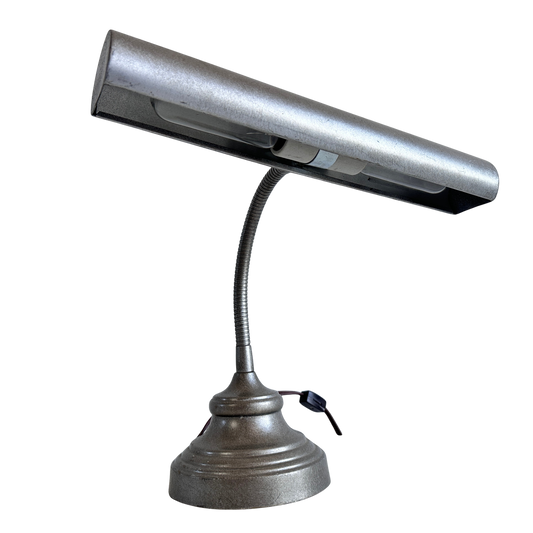 LI013 DISTRESSED SILVER GOOSENECK DESK LAMP