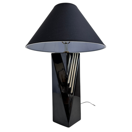 LI022 POST MODERN BLACK AND GOLD TABLE LAMP